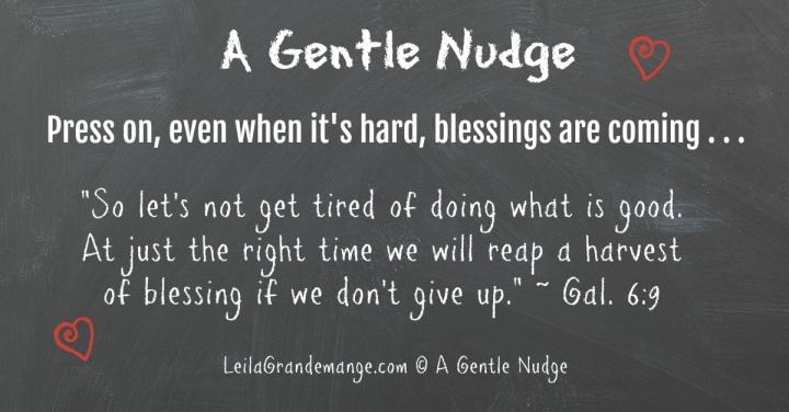 A Gentle Nudge [ TO PRESS ON&nbsp;]