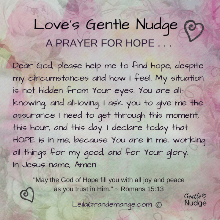 A Gentle Nudge [ Prayer for Hope&nbsp;]